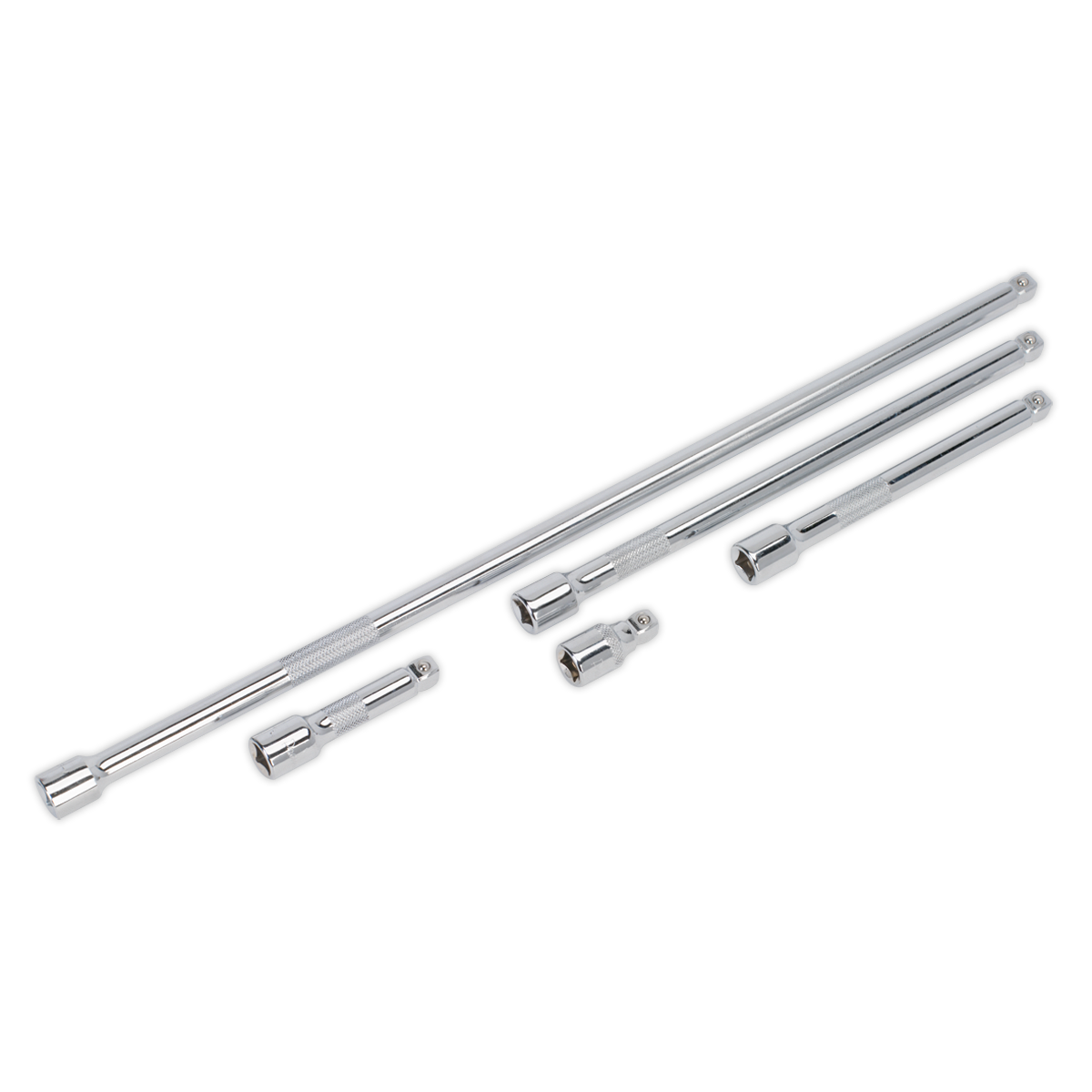 Sealey Wobble Extension Bar Set Chrome Plated 5 Pieces 3/8" Square Drive AK767