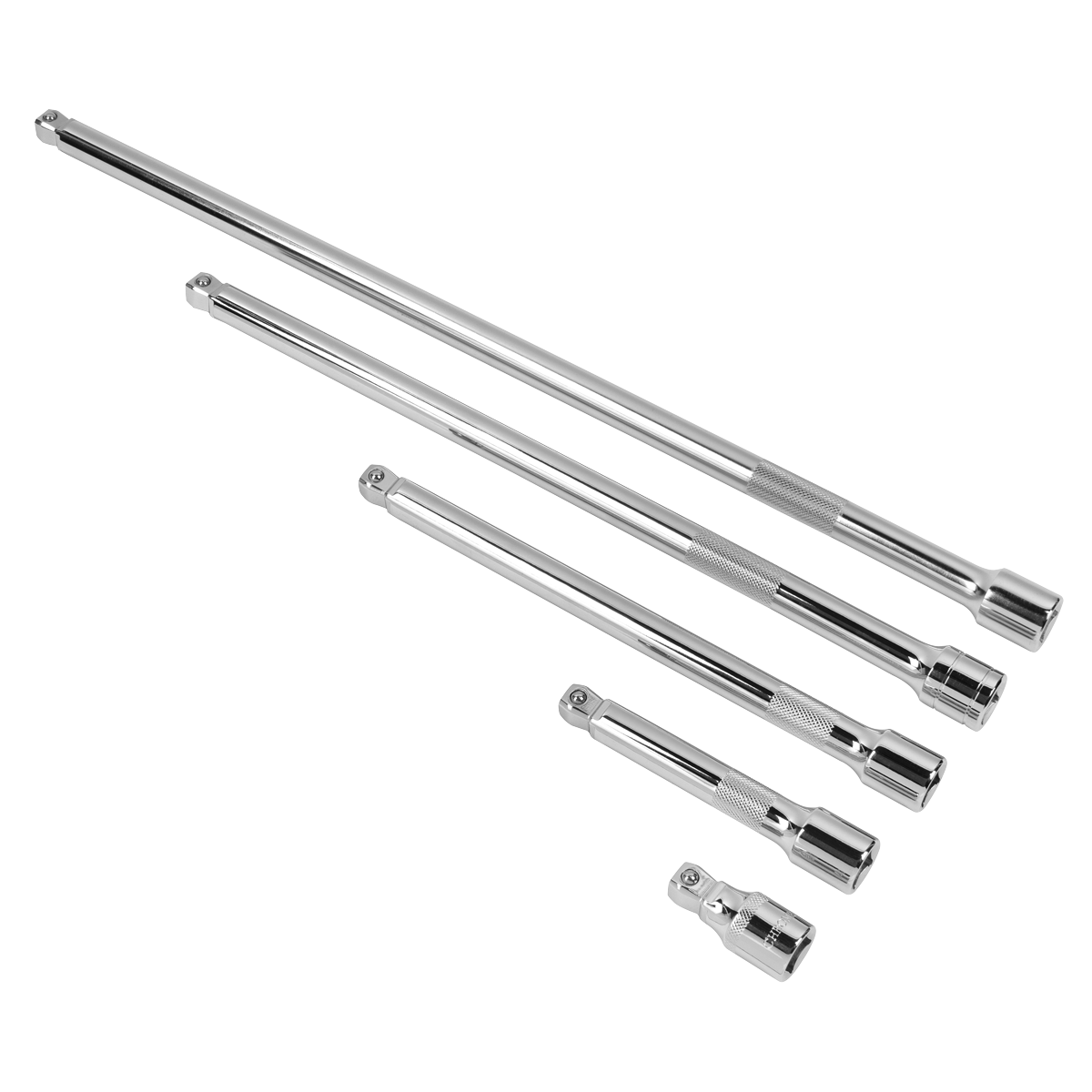 Sealey Wobble Extension Bar Set Chrome Plated 5 Pieces 1/2" Square Drive AK768