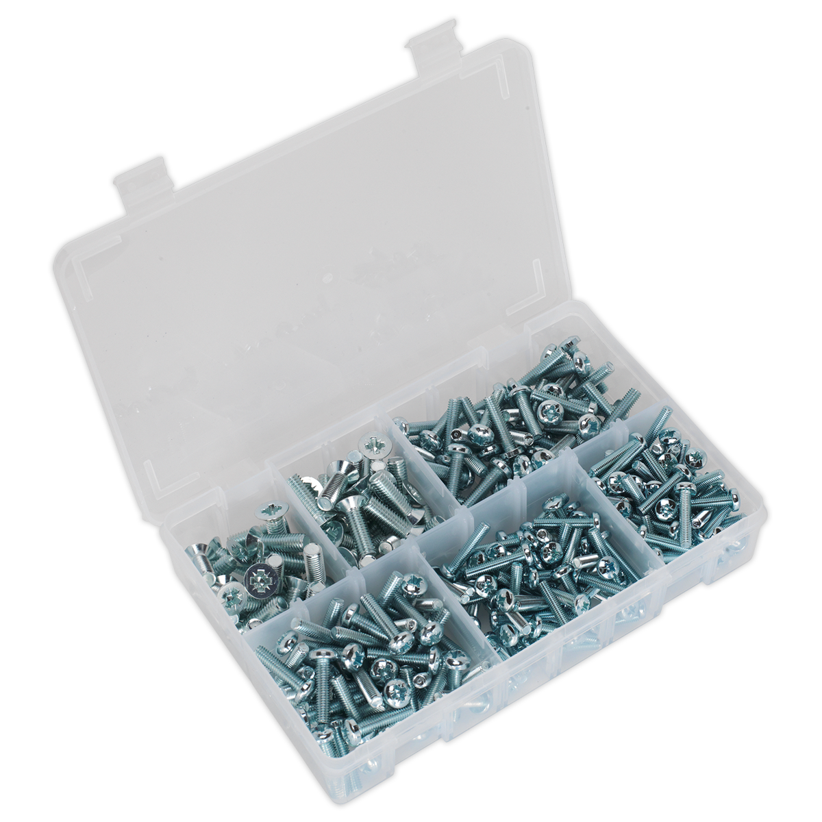Sealey Machine Screw Countersunk Metric & Pan Head Pozi M5-M8 264 Pieces AB054MS