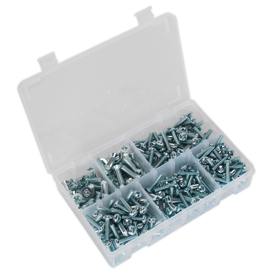 Sealey Machine Screw Countersunk Metric & Pan Head Pozi M5-M8 264 Pieces AB054MS