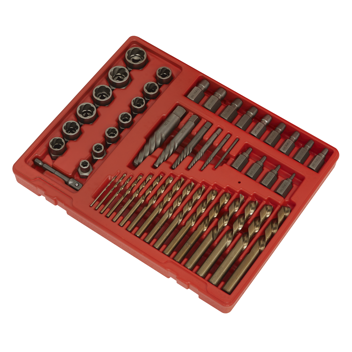 Sealey 49 Pieces 3/8" Square Drive Master Extractor Set In Storage Case AK8149