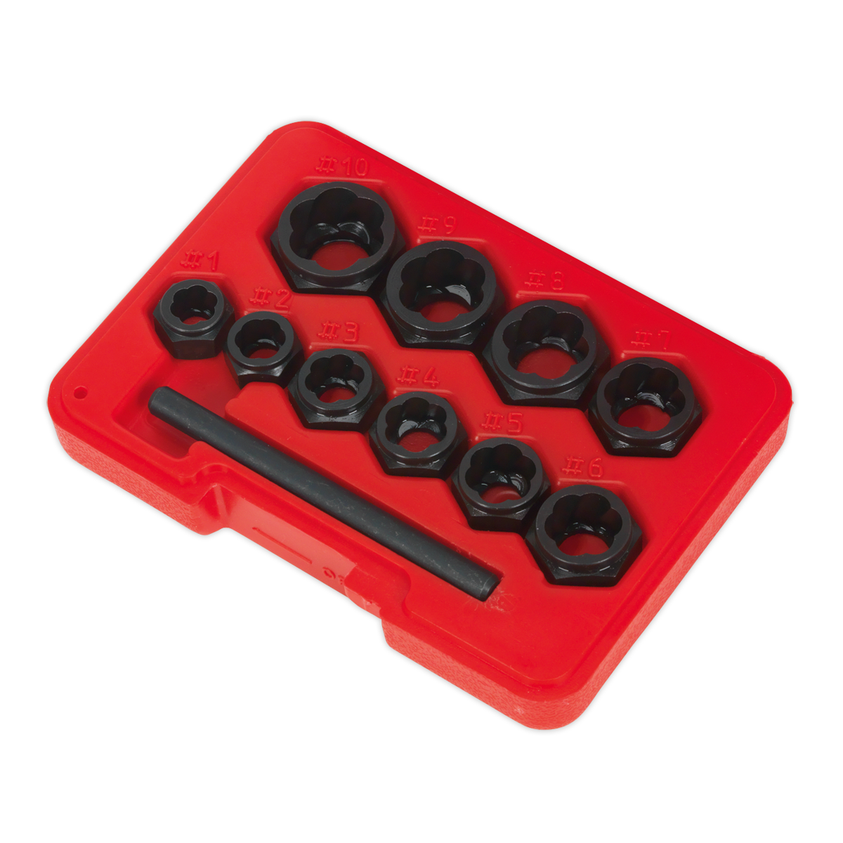 Sealey Bolt Extractor Set Chrome Molybdenum Steel 10 Pieces Spanner Type AK8183