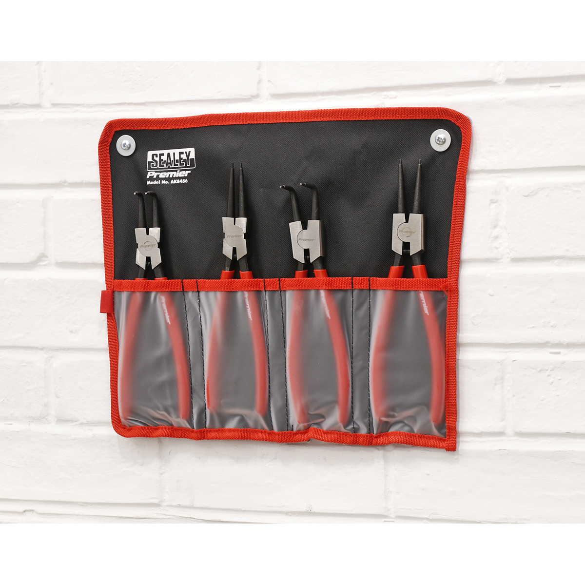 Sealey Internal/External Circlip Pliers Set 230mm 4pc 40-90mm Capacity AK8456
