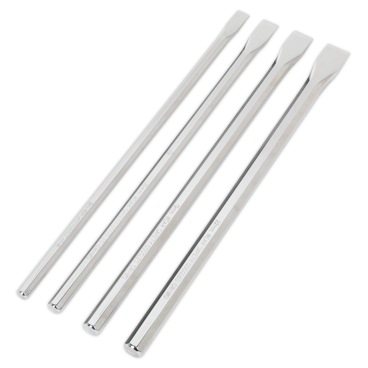 Sealey Chisel Set from Chrome Molybdenum Steel 4 Pieces Extra Long AK9148