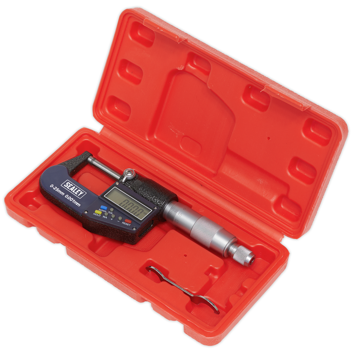 Sealey Digital External Micrometer 0mm - 25mm 0" - 1" Auto Power Off AK9635D