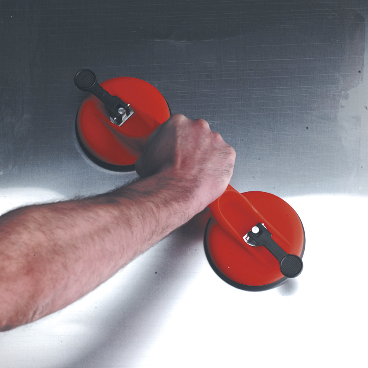Sealey Suction Gripper Twin Head With Push-Lock Levers 120mm - Red AK9892