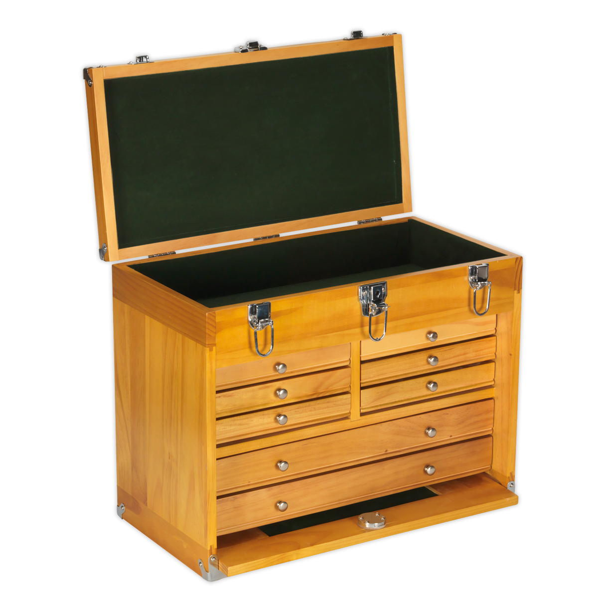 Sealey Machinist Toolbox 8 Slide Drawers Tool Storage Walnut Finish AP1608W