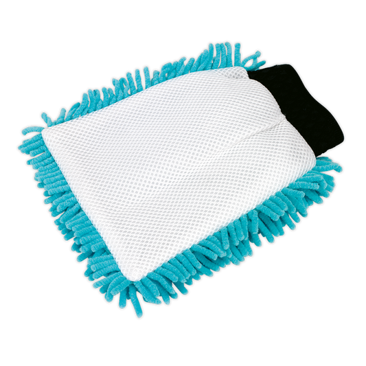 Sealey Shaggy Microfibre Mitt 2-In-1 Car Polishing Cleaning Multi-Purpose CC77