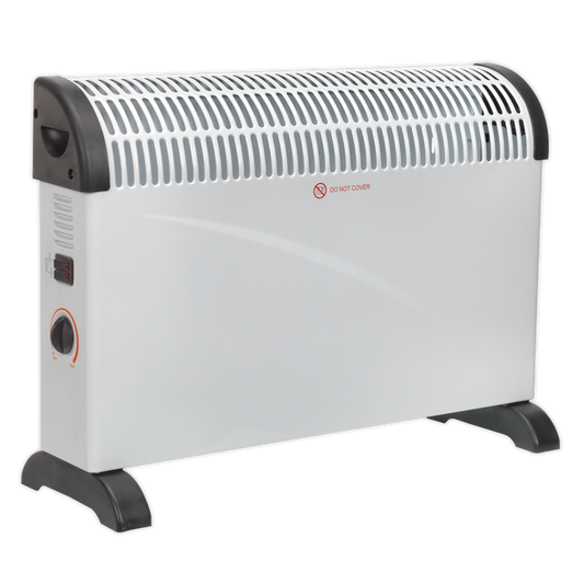 Sealey 2000W Convector Heater With Thermostat & 3-Pin Plug White CD2005