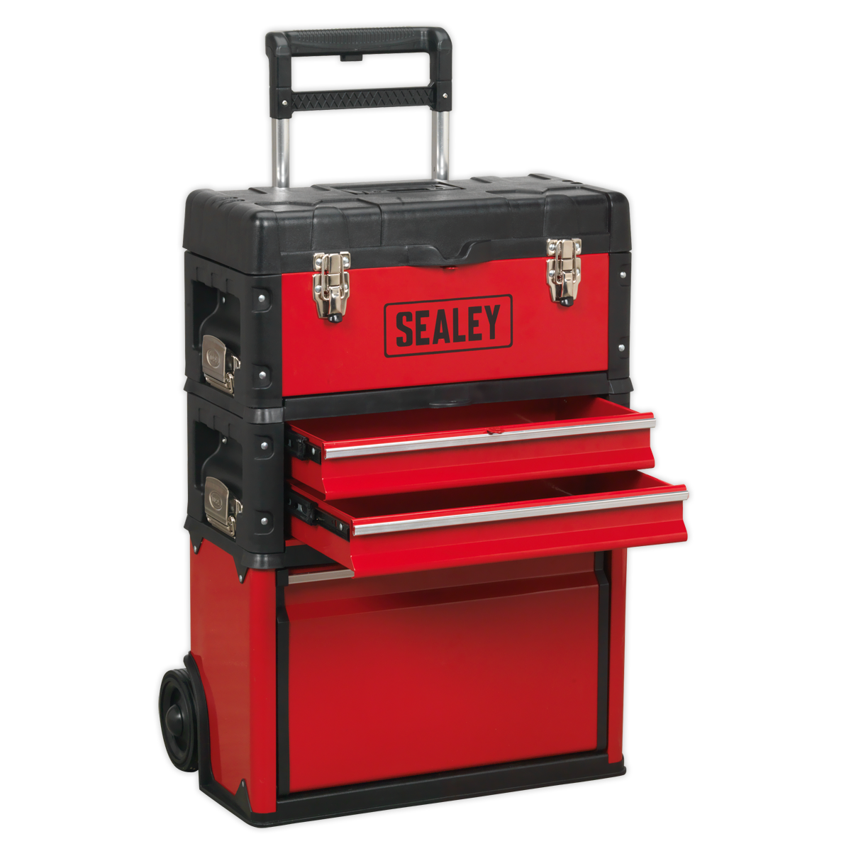 Sealey 3 Compartment Mobile Steel/Composite Toolbox With Extendable Handle AP548