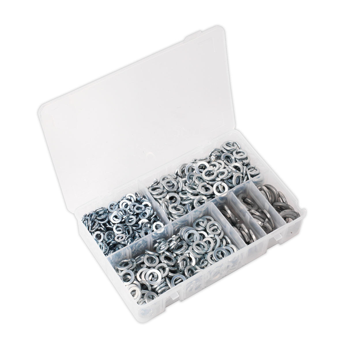 Sealey Spring Washer Assortment 1010 Pieces M6-M16 Metric Zinc DIN 127B AB058SW