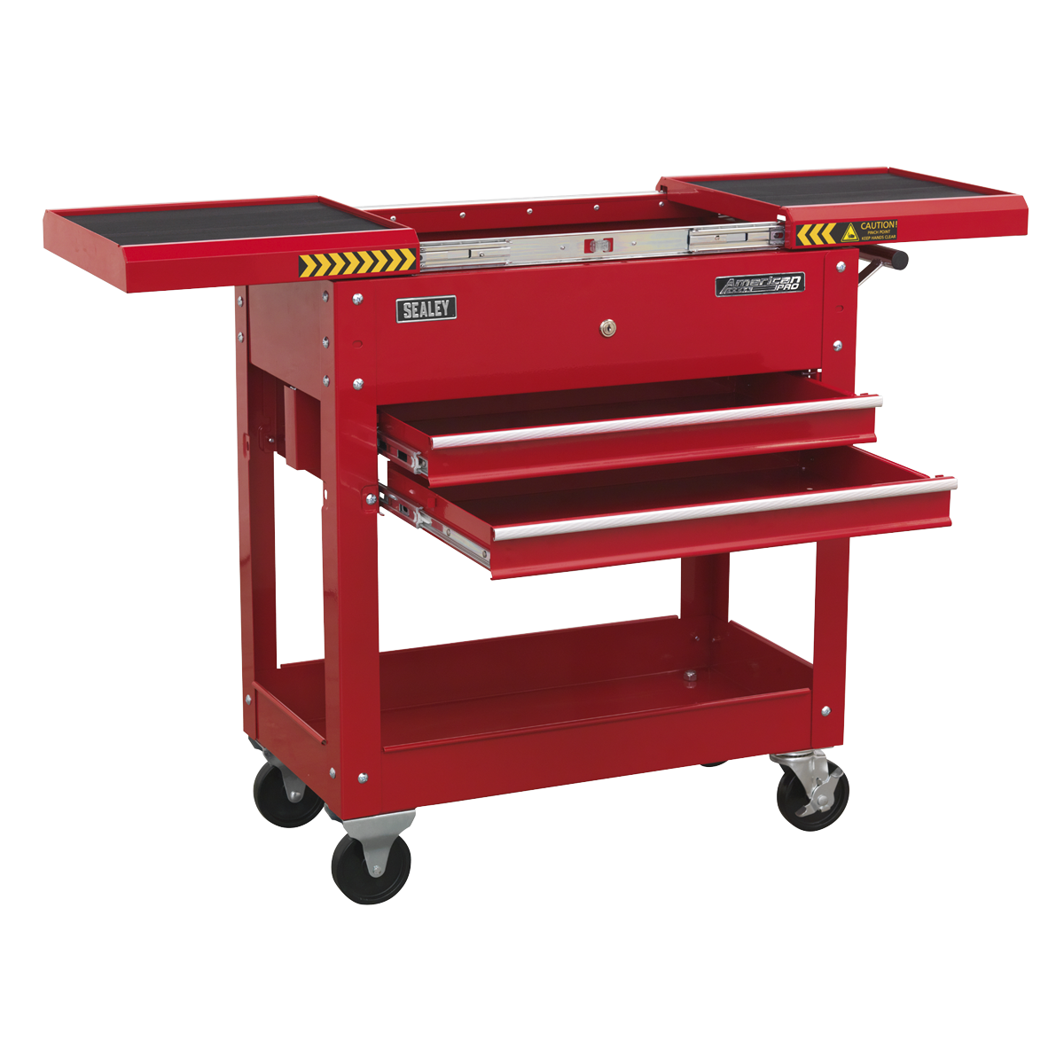 Sealey Mobile Tool & Parts Trolley With Lockable Sliding Top - Red AP705M