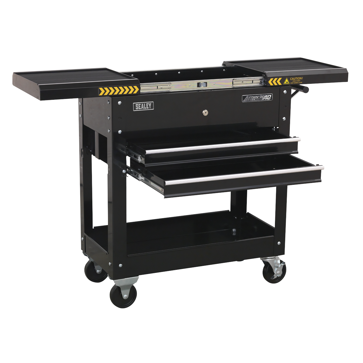 Sealey Mobile Tool & Parts Trolley With Lockable Sliding Top - Black AP705MB