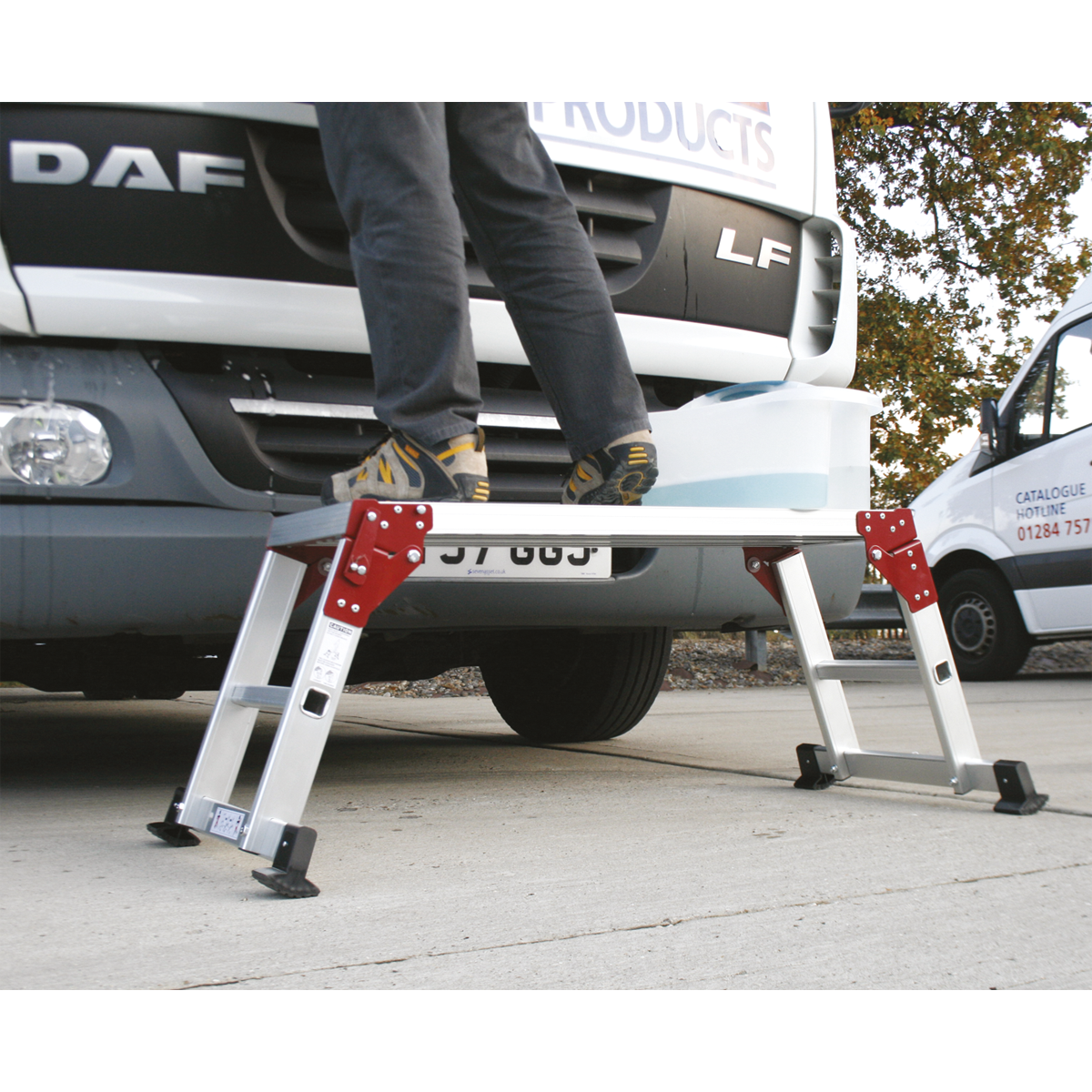 Sealey Folding Platform Aluminium 2 Steps 150kg Capacity 500mm Height APS2