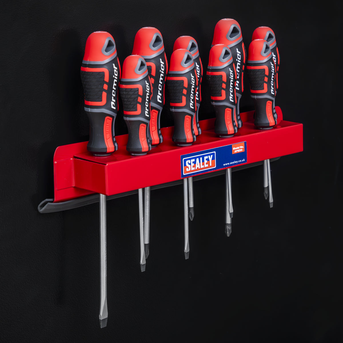 Sealey Screwdriver Holder With Powerful Vinyl Covered Magnets - Red APSDH