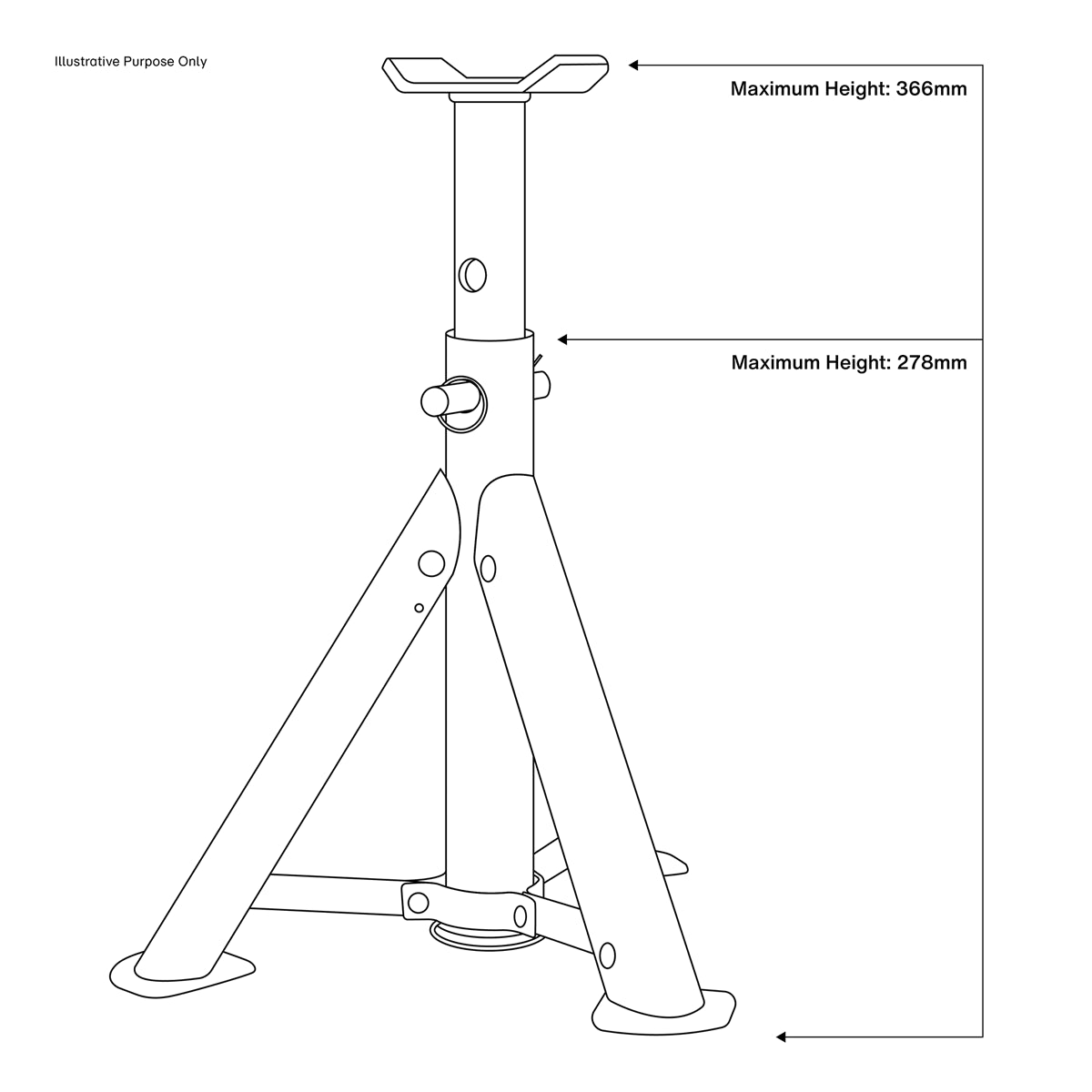 Sealey 2x Axle Stands 2 Tonne Capacity/Stand 4T/Pair TUV/GS Folding Type AS2000F