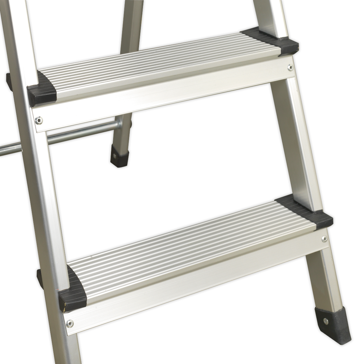 Sealey Aluminium Step Ladder 3-Tread 80mm Deep Non-Slip Steps EN 131 ASL3S