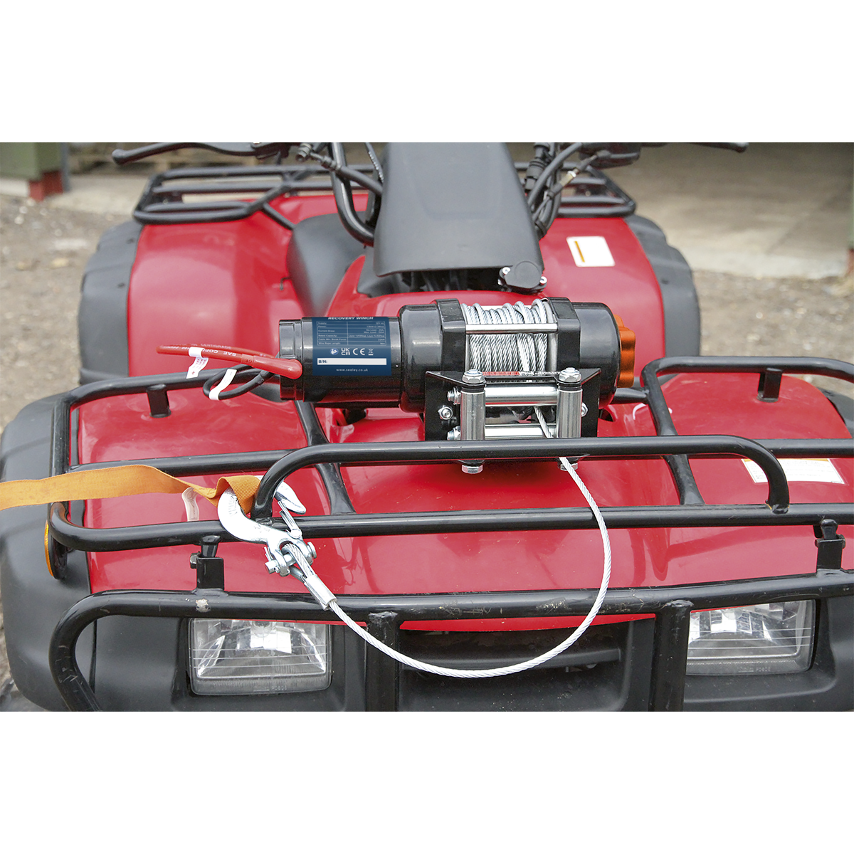 Sealey ATV Quad Recovery Winch 2040kg Line Pull 12V 17m Cable IP67 Rated ATV2040