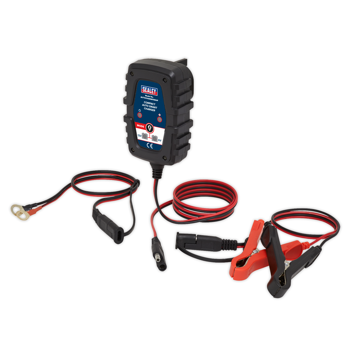 Sealey Compact Auto Smart Charger Heavy Duty Case 1A 6/12V AUTOCHARGE100HF