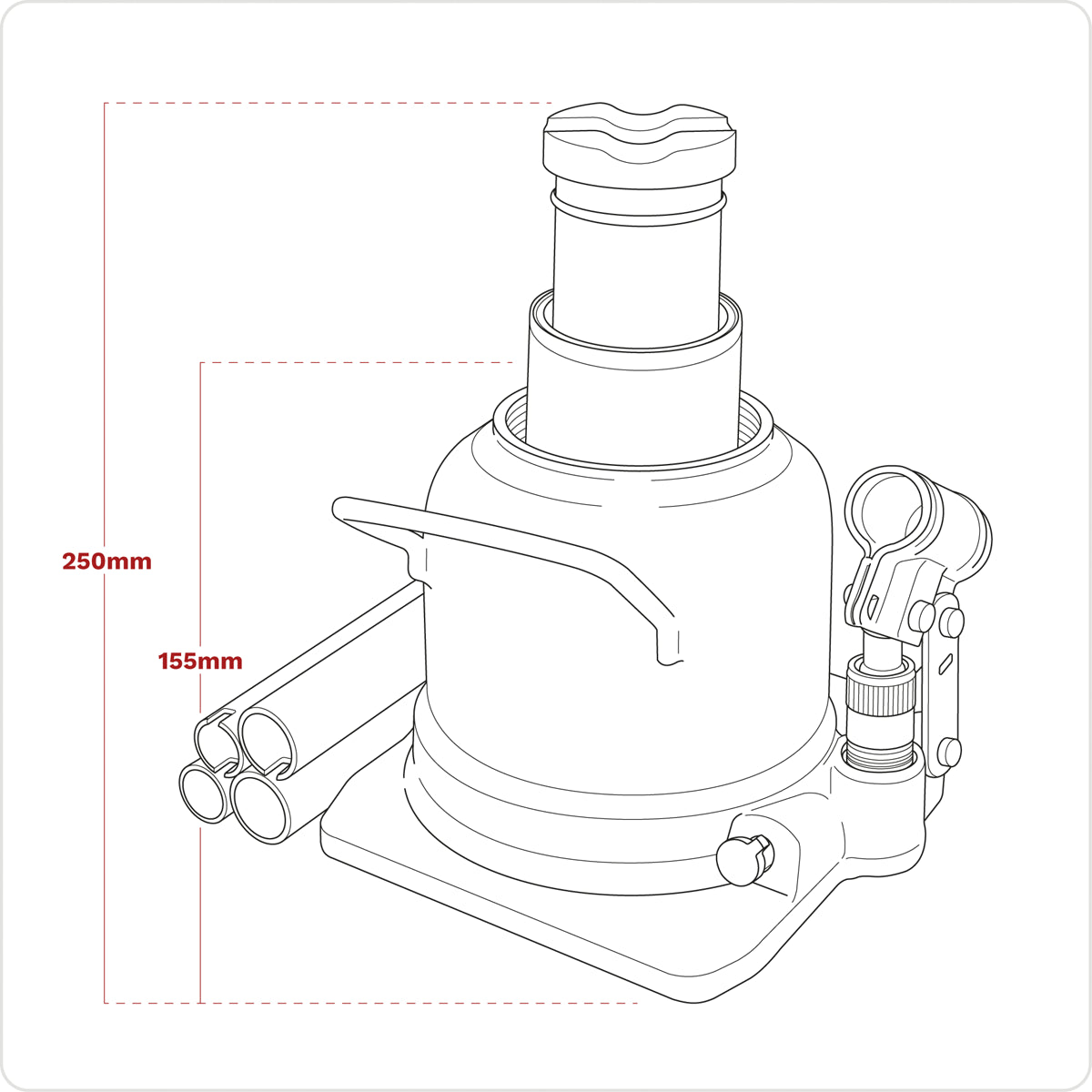 Sealey Bottle Jack 20 Tonne Low Profile Telescopic With Overload Valve BJ20LE