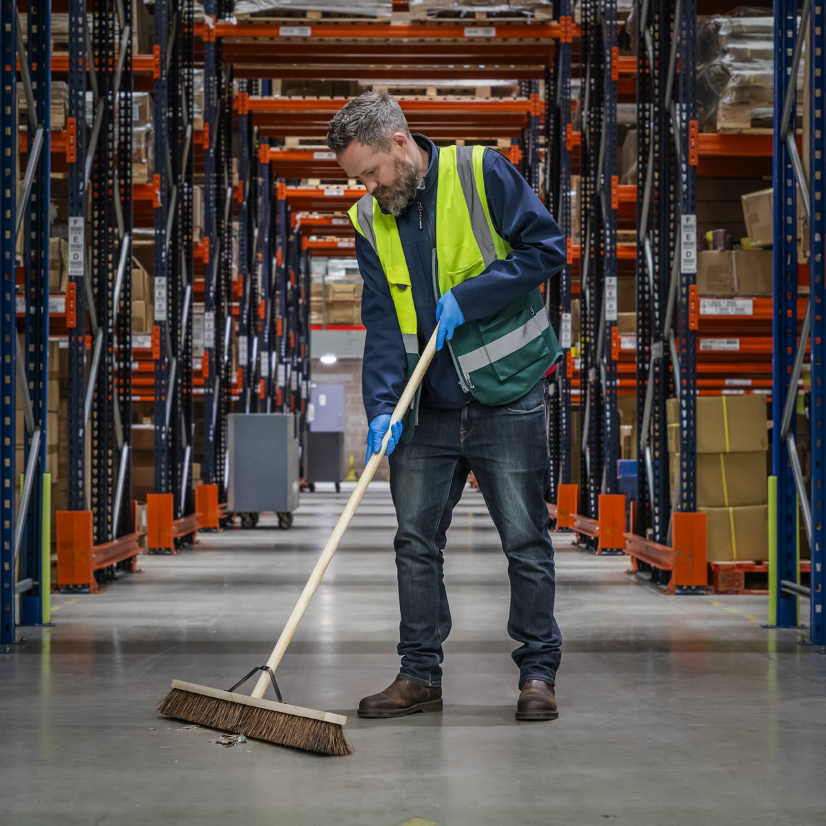 Sealey Broom 36" 900mm Stiff Hard Bristle Sweeper For Indoor & Outdoor BM36H