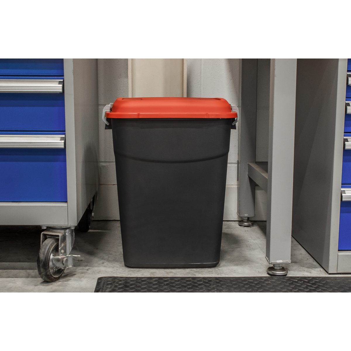 Sealey Durable Refuse Storage Bin Suitable For Outdoor Use 50 Litres Red BM50R