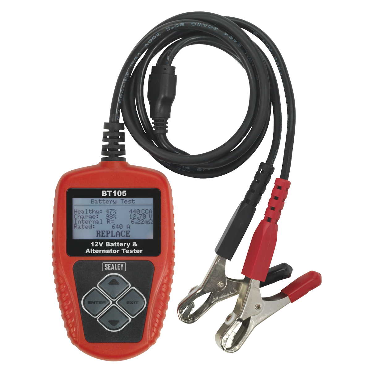 Sealey Compact Digital Battery & Alternator Tester With LCD Screen 12V BT105