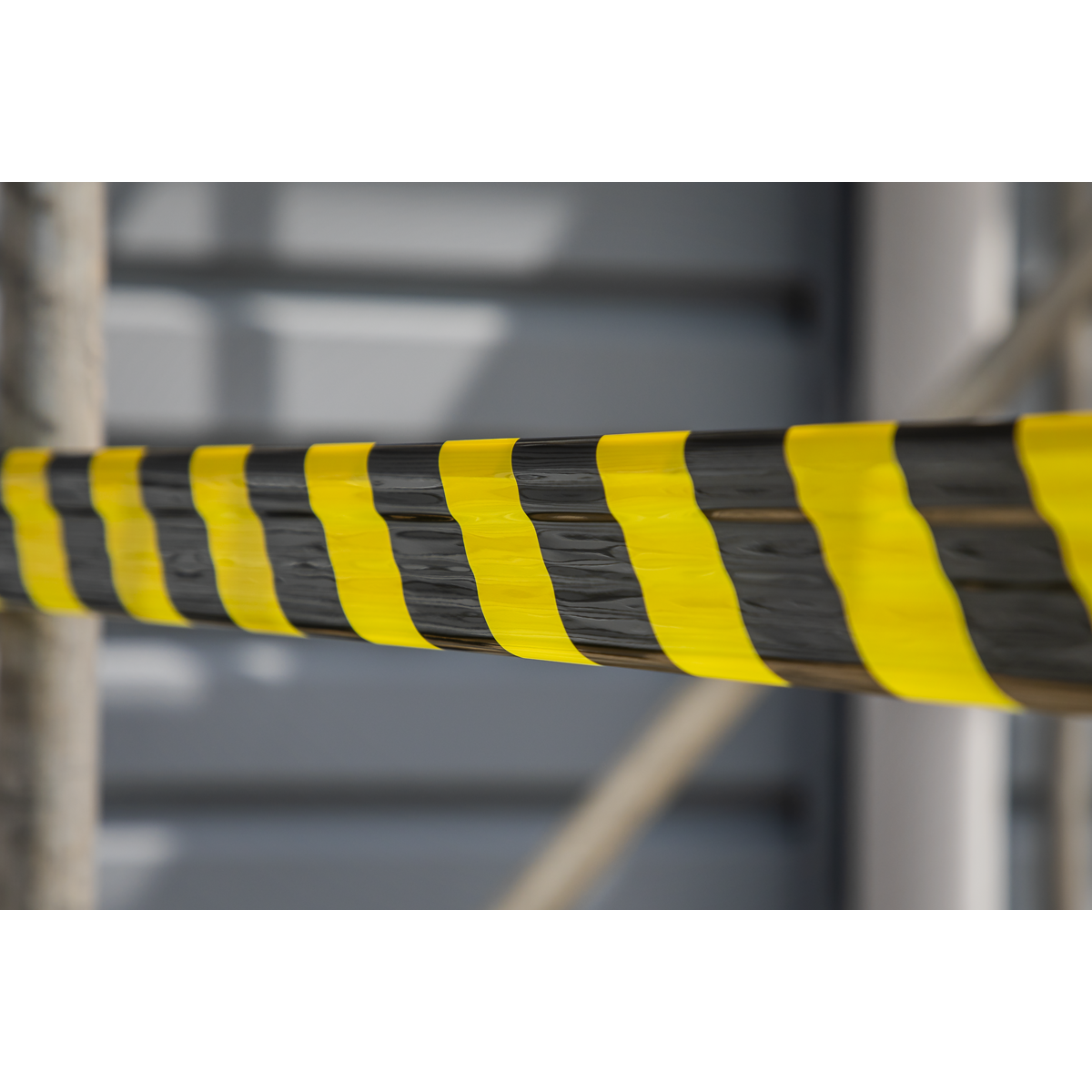 Sealey Hazard Warning Barrier Tape 80mm x 100m Black Yellow Non Adhesive BTBY