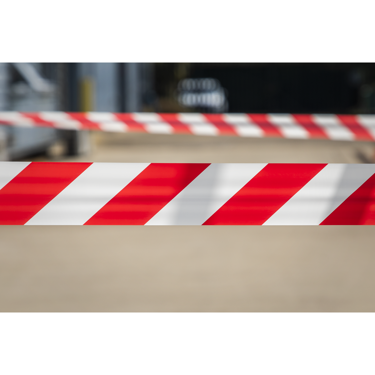 Sealey Hazard Warning Barrier Tape 80mm x 100m Red White Non Adhesive BTRW