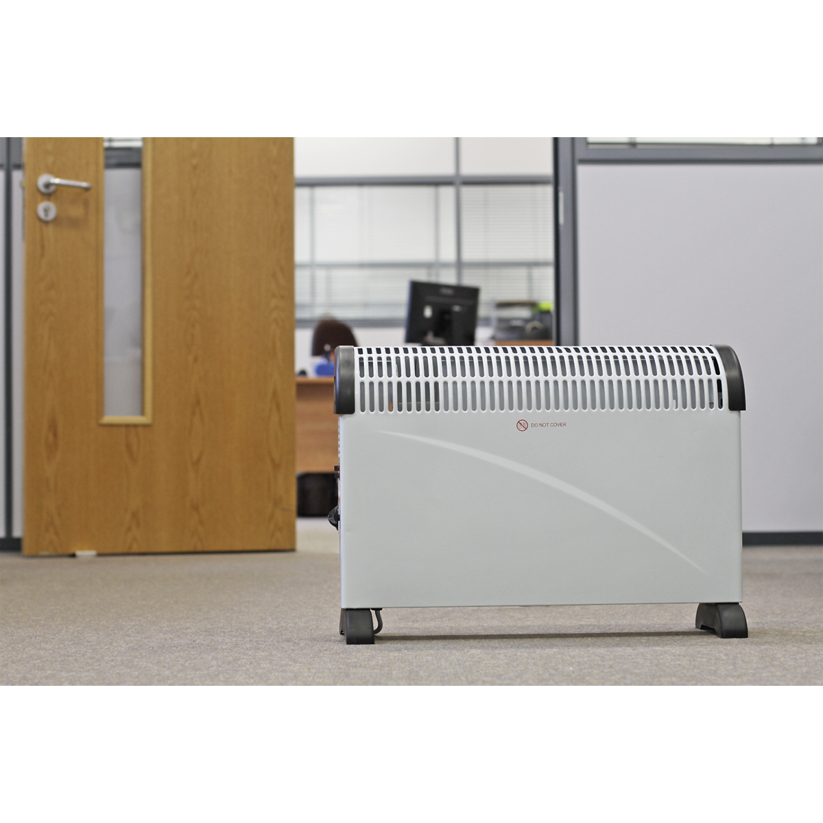 Sealey 2000W Convector Heater With Thermostat & 3-Pin Plug White CD2005