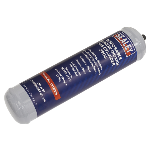 Sealey Disposable Carbon Dioxide CO2 Gas Cylinder 390g For Mobile Welder CO2/100
