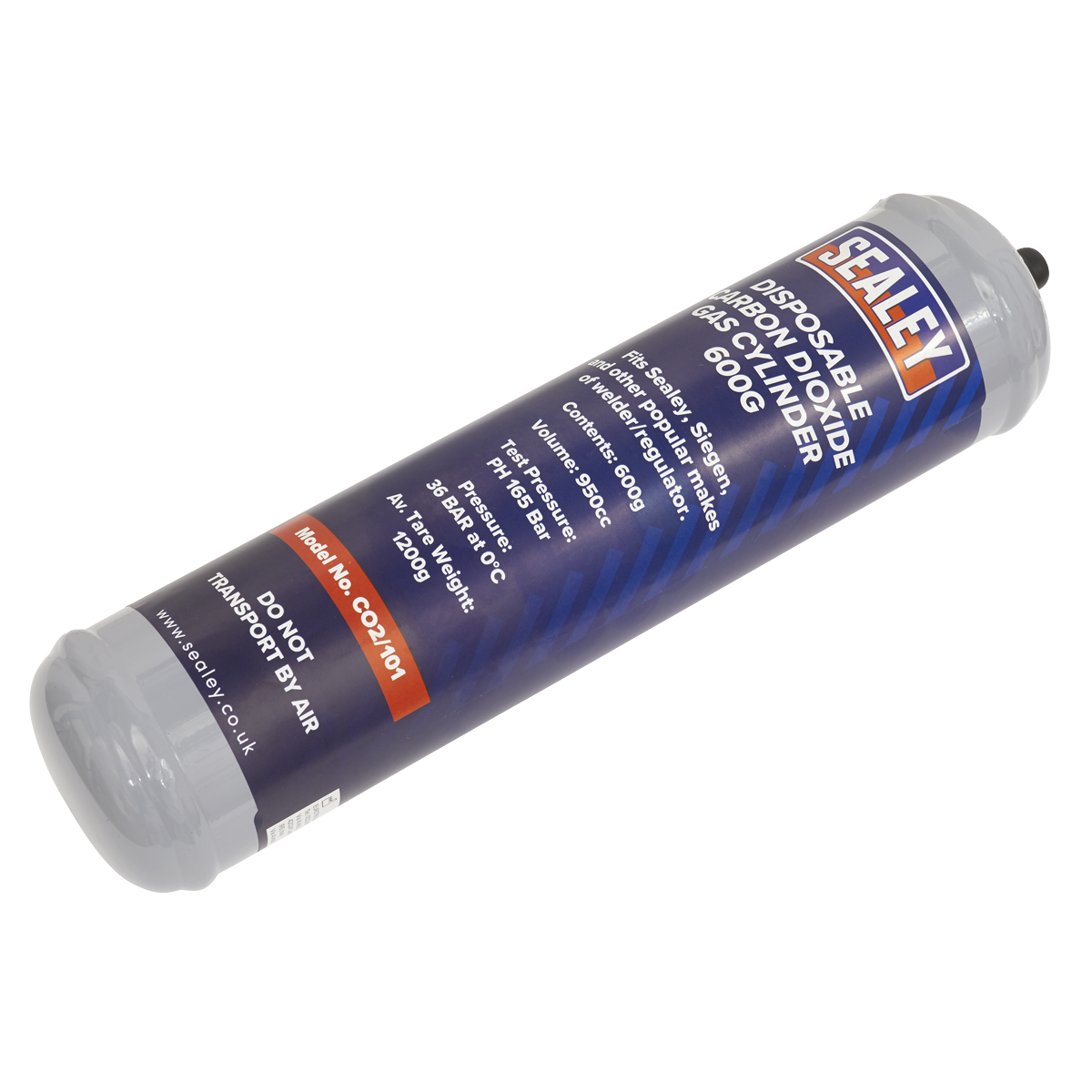 Sealey Disposable Carbon Dioxide CO2 Gas Cylinder 600g For Mobile Welder CO2/101