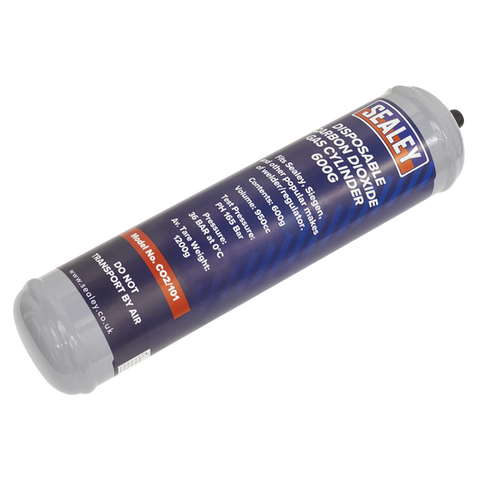 Sealey Disposable Carbon Dioxide CO2 Gas Cylinder 600g For Mobile Welder CO2/101