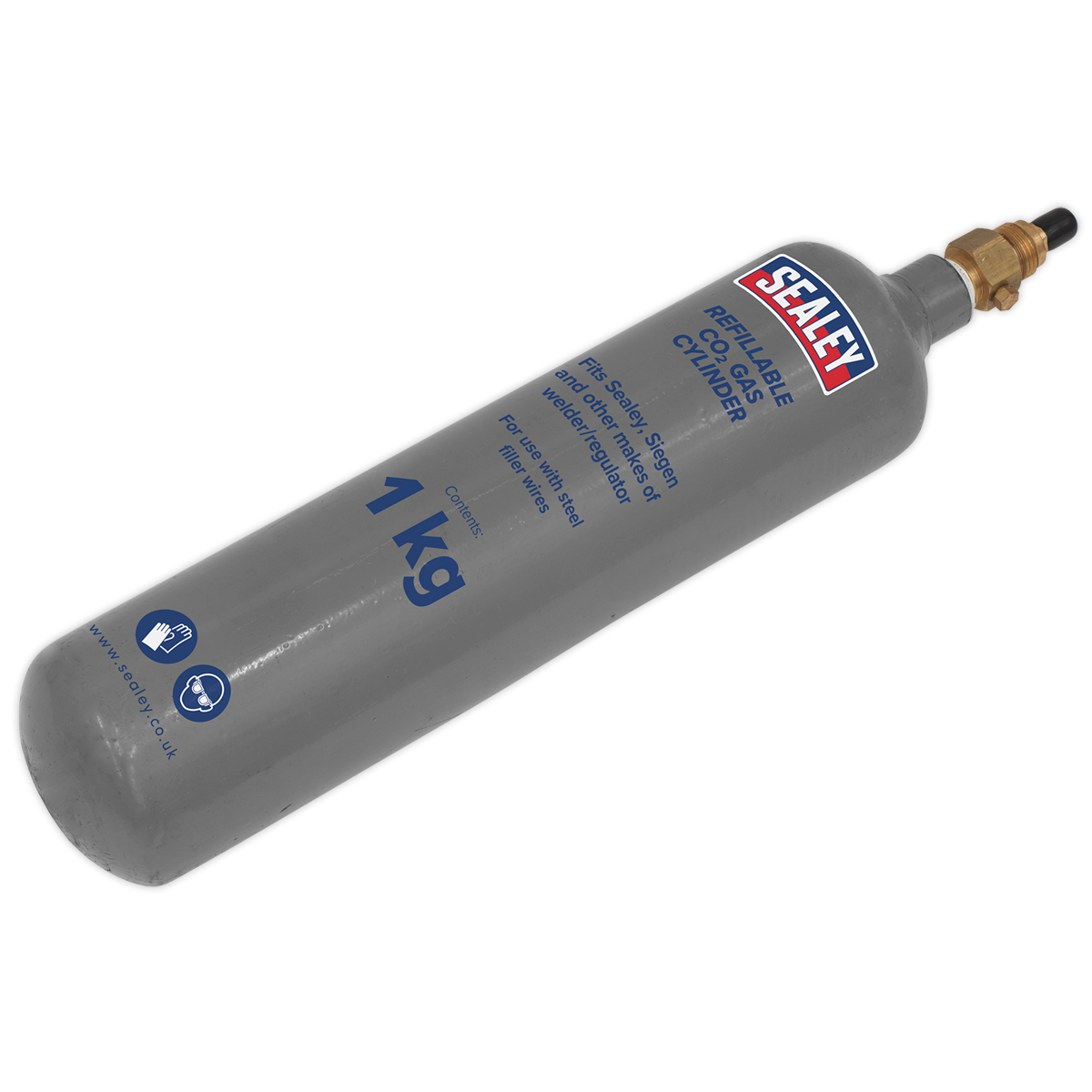 Sealey Gas Cylinder Refillable Carbon Dioxide 1kg For Sealey MIG Welders CO2/1KG