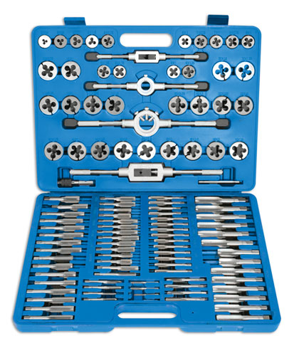LASER 4554 110pc Metric Tap and Die Set With Adjustable Tap and Die Holders