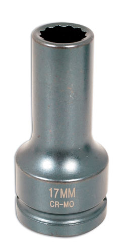 LASER 4558 17mm 3/4" Drive Cylinder Head Impact Socket Chrome Molybdenum