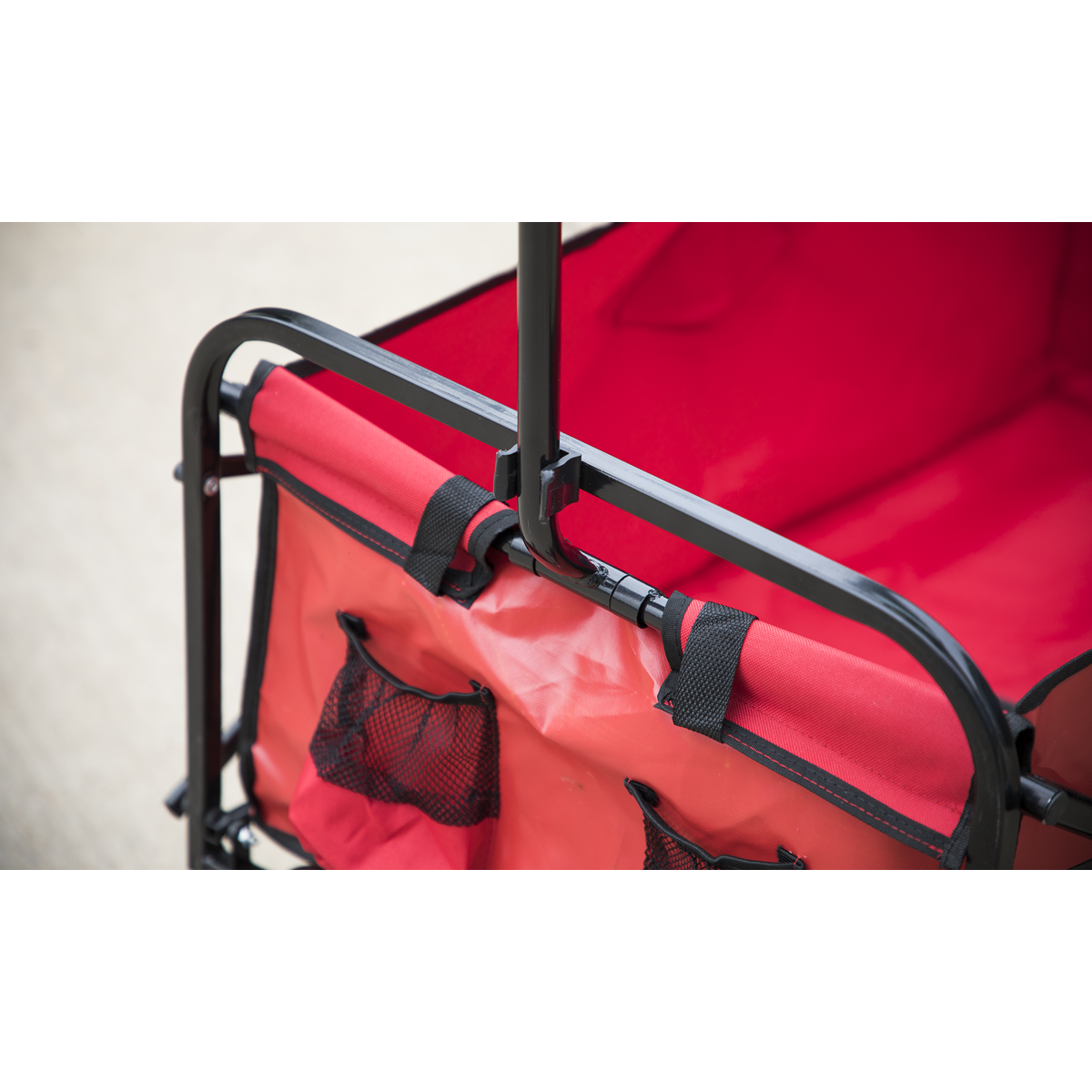 Sealey 70kg Foldable Canvas Trolley With Collapsible Frame - Red CST802
