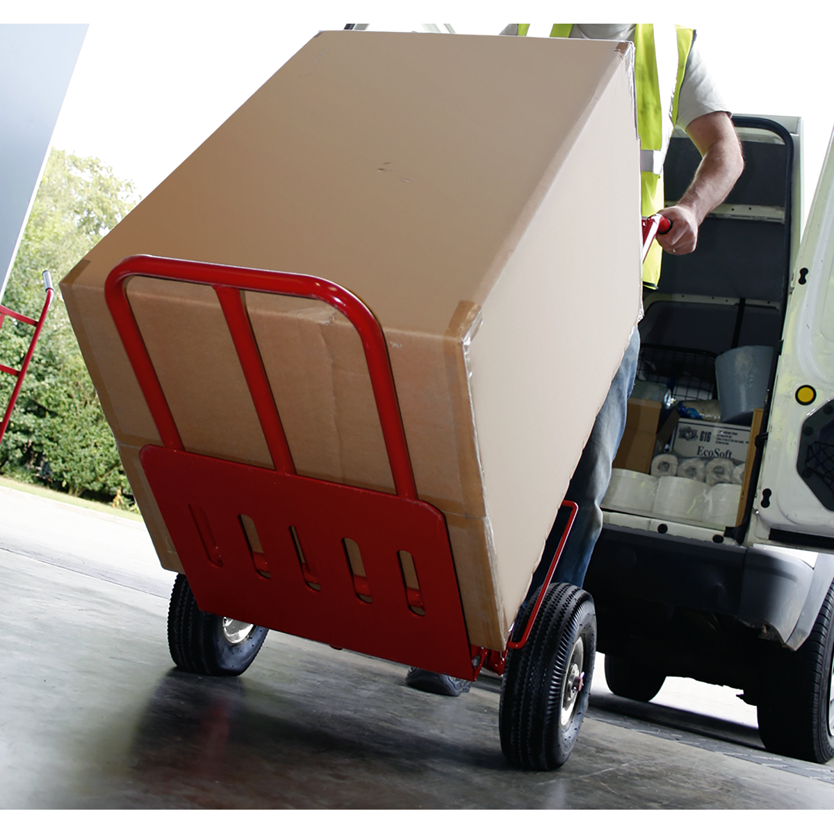 Sealey Folding Sack Truck With Pneumatic Tyres 250kg Capacity Red CST990