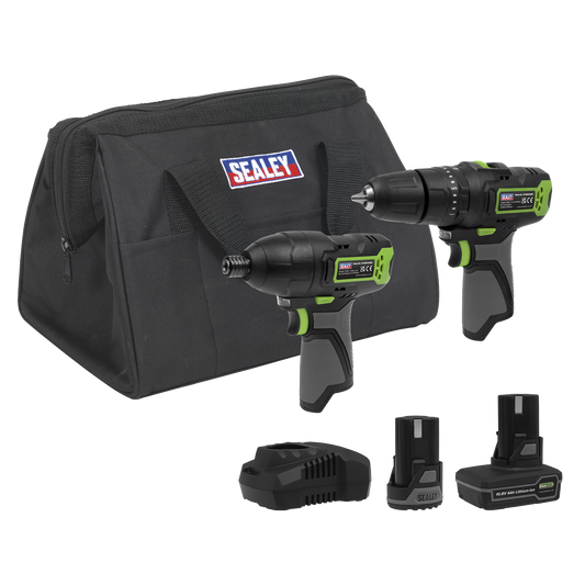 Sealey SV10.8 Series 2x 10.8V Combi Drill & Impact Driver Kit CP108VCOMBO3