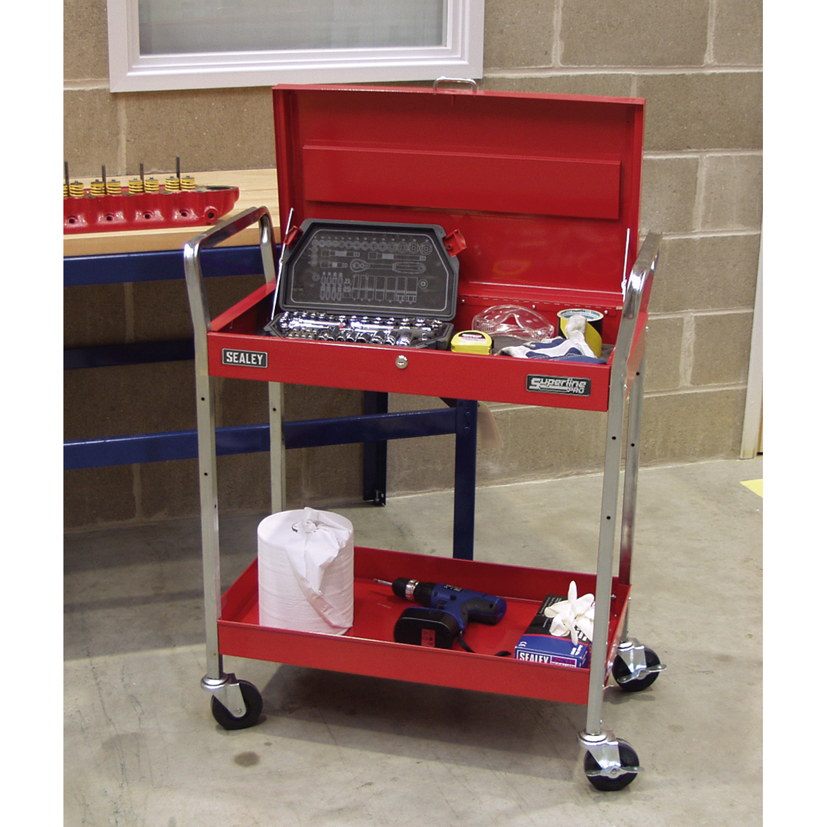 Sealey 2-Level Heavy Duty Tool Trolley With Lockable Top 815 x 410 x 985mm CX104