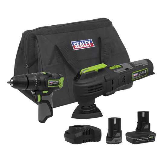 Sealey SV10.8 Series 2x 10.8V Combi Drill & Multi-Tool Kit CP108VCOMBO5