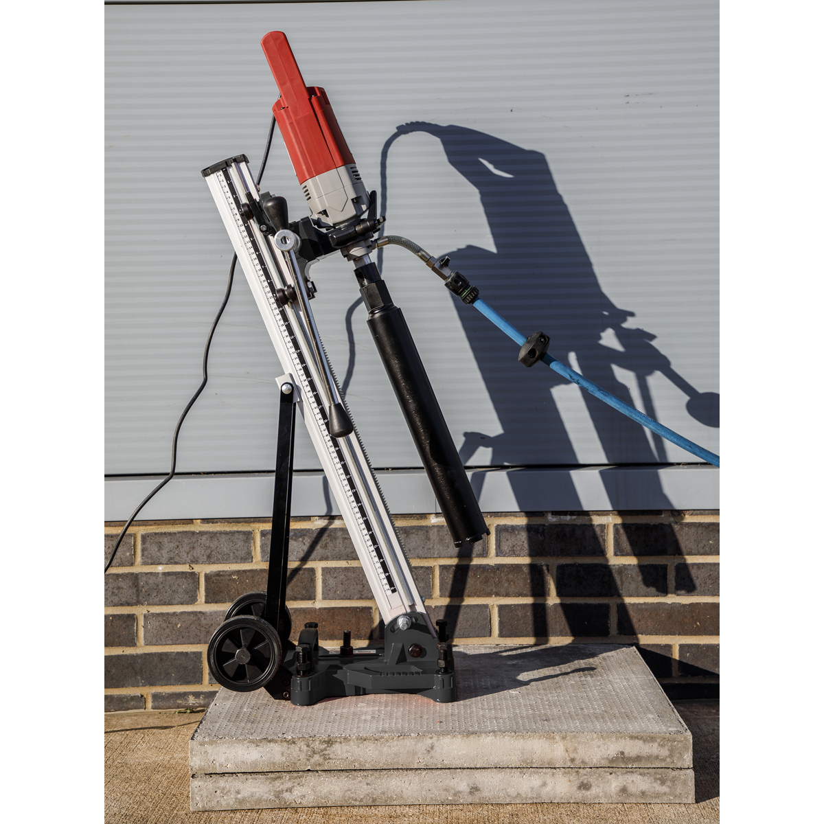 Sealey Aluminium Diamond Core Drill Stand With Handle & Wheels Tool DCDST