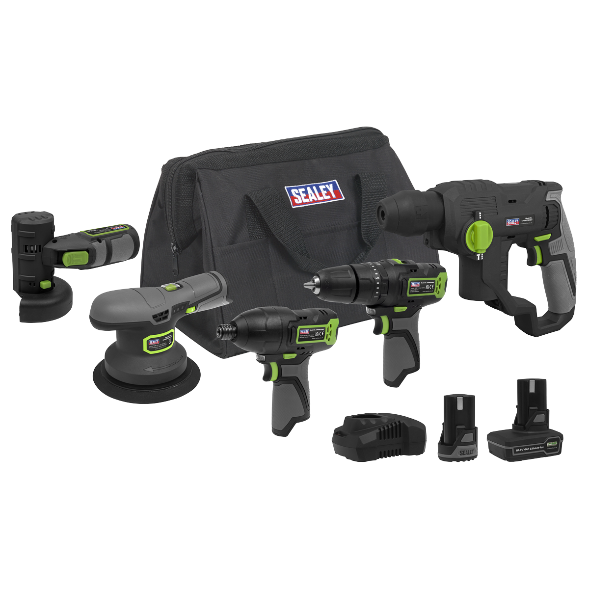 Sealey SV10.8 Series 5x 10.8V Cordless Combo Kit - 2 Batteries CP108VCOMBO7EU
