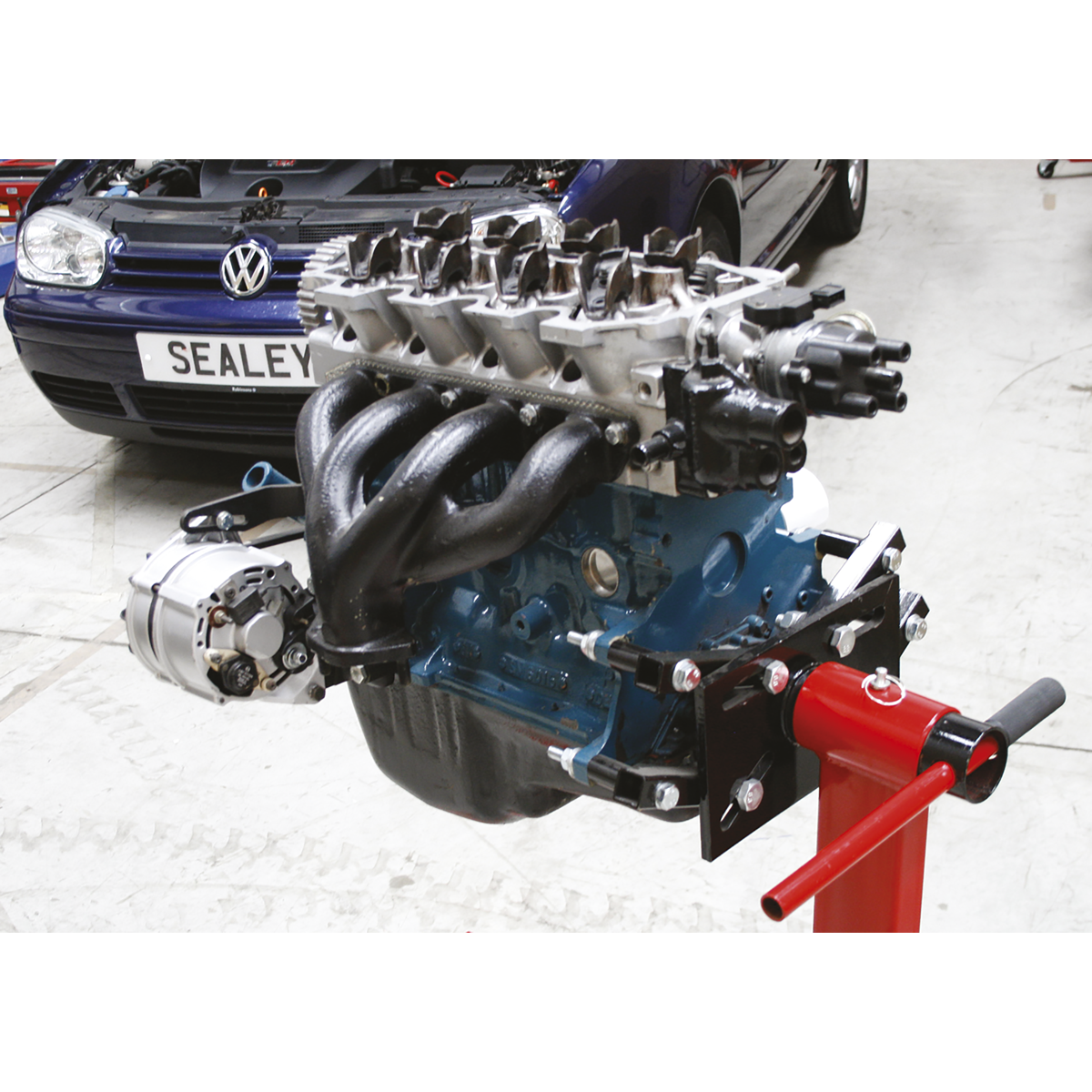 Sealey Engine Stand With Fully Adjustable Mounting Arms 450kg - Red ES450
