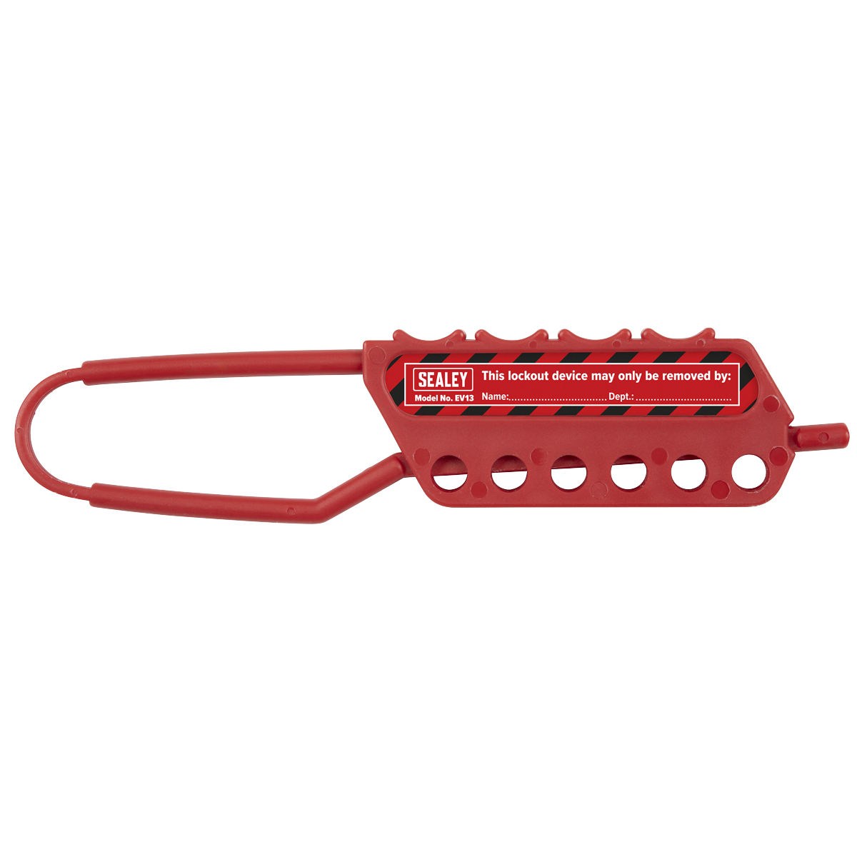 Sealey Insulation Safety Lockout Hasp Red 30mm Jaw Up To 6mm Shackles EV13