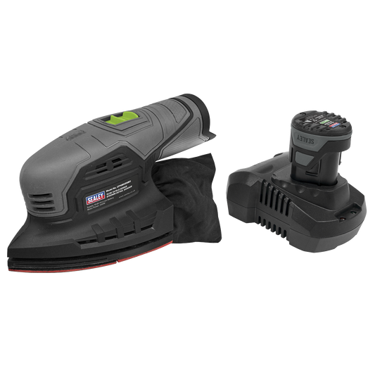 Sealey SV10.8 Cordless 150mm Detail Sander 10.8V With 2Ah Battery & Charger