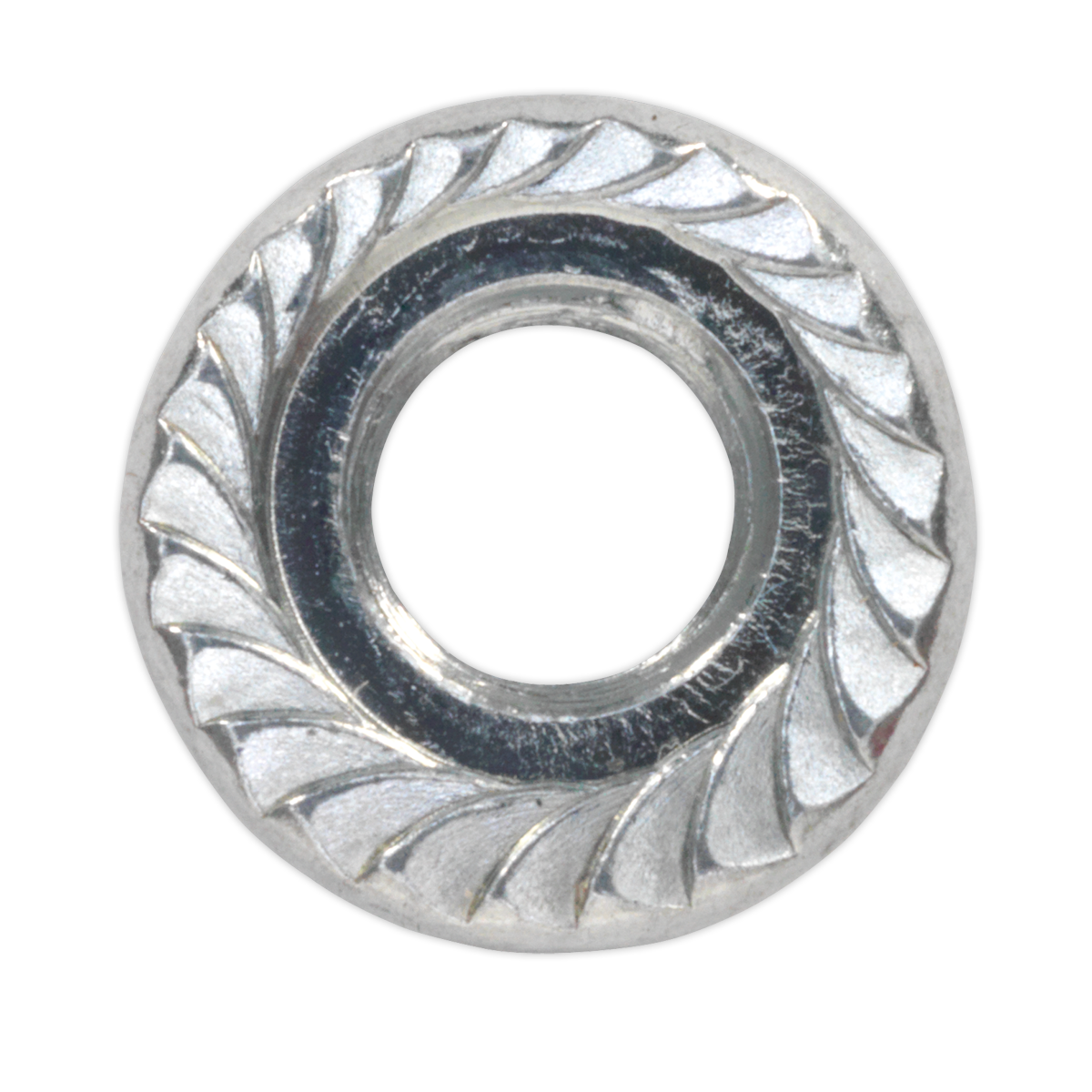 Sealey Flange Nut Serrated M5 Zinc Plated DIN 6923 Silver Pack of 100 Pieces FN5
