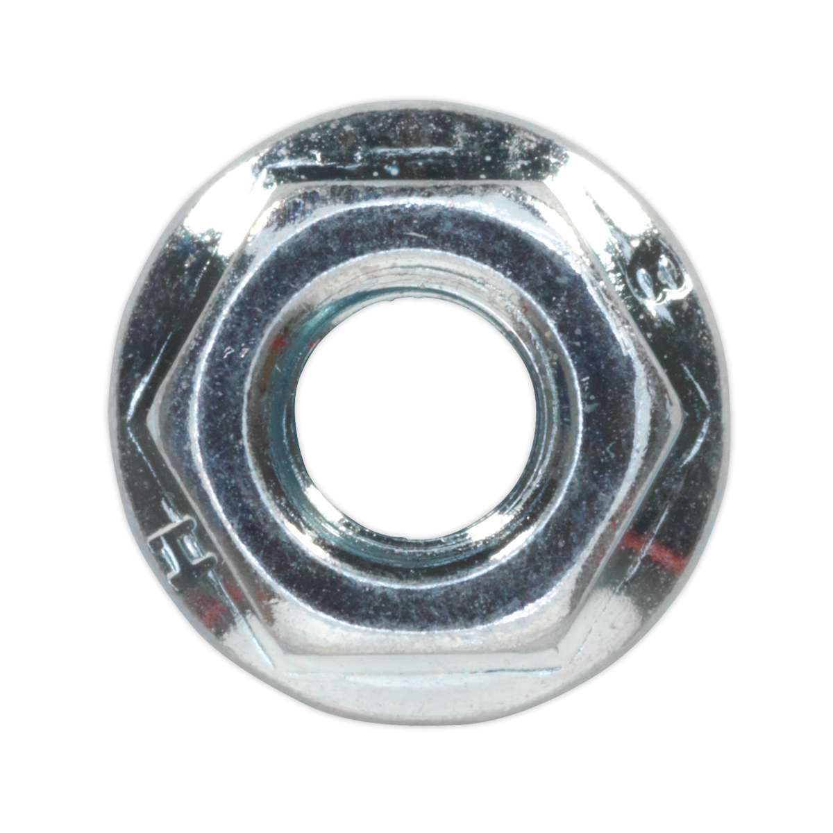 Sealey Flange Nut Serrated M6 Zinc Plated DIN 6923 Silver Pack of 100 Pieces FN6