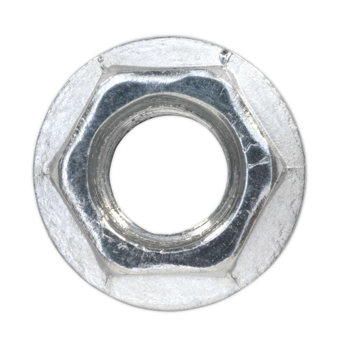 Sealey Flange Nut Serrated M8 Zinc Plated DIN 6923 Silver Pack of 100 Pieces FN8