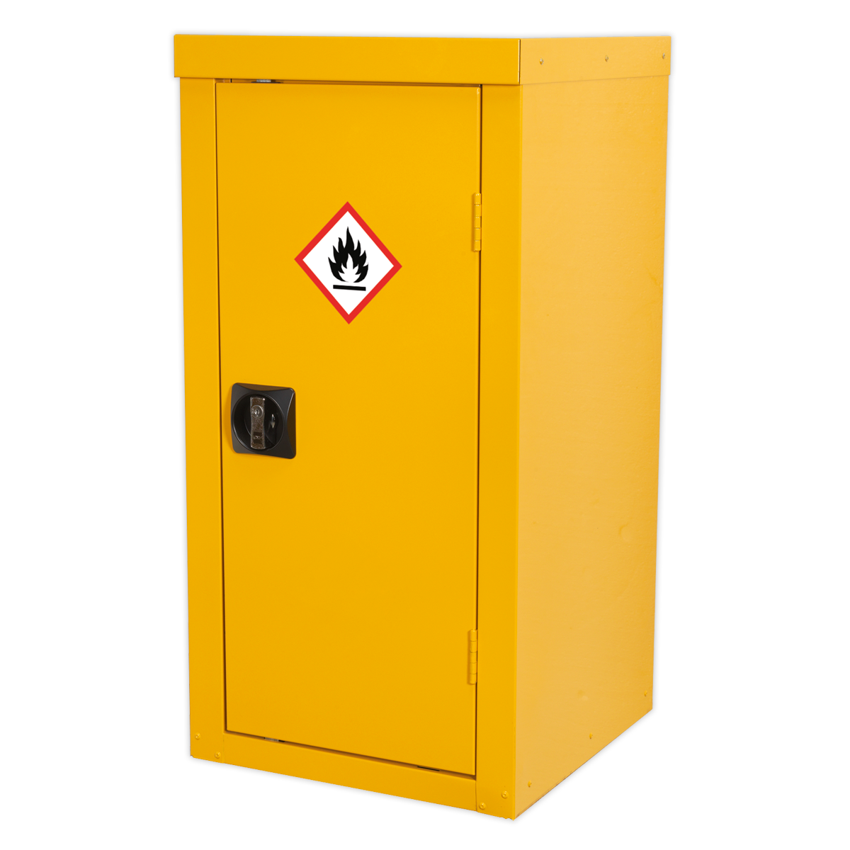 Sealey Flammables Storage Cabinet Yellow Powder Coat 460 x 460 x 900mm FSC04